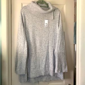 LOFT 20/22 cowl neck gray sweater. NWT!